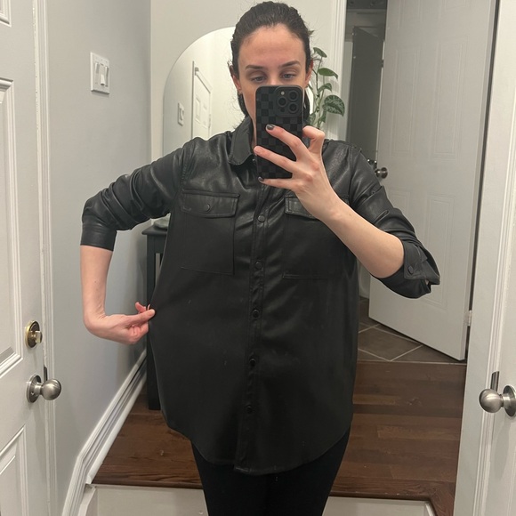 Dynamite leather shirt jacket. Size medium. Never worn - Picture 12 of 14